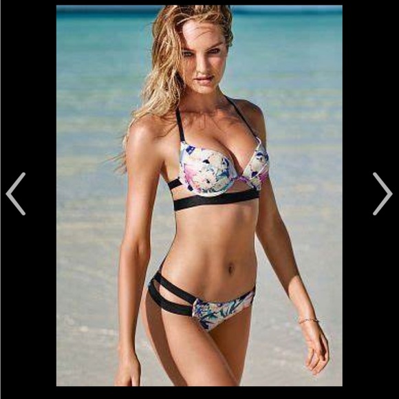 Victoria’s Secret halter with matching high waist mesh panel bottoms - Picture 2 of 7